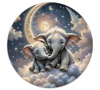 Elephant 1000 Pieces Jigsaws 3D High Definition Round Jigsaw Jigsaw Puzzles Creative Challenging Puzzles 1000pcs (67.5x67.5cm)