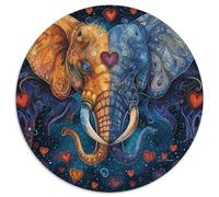 Elephant 1000 Pieces Jigsaws 3D High Definition Round Jigsaw Jigsaw Puzzles Creative Unique Challenge Games 1000pcs (67.5x67.5cm)