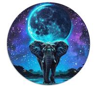 Elephant 1000 Pieces Jigsaws 3D High Definition Round Jigsaw Jigsaw Puzzles Creative Unique Challenge Games 1000pcs (67.5x67.5cm)