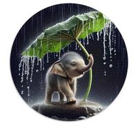 Elephant 1000 Pieces Jigsaws 3D High Definition Round Jigsaw Jigsaw Puzzles Creative Unique Challenge Games 1000pcs (67.5x67.5cm)
