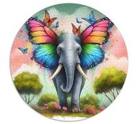 Elephant 1000 Pieces Jigsaws 3D High Definition Round Jigsaw Jigsaw Puzzles for Adults & Kids Challenging & EducationalArt 1000pcs (67.5x67.5cm)