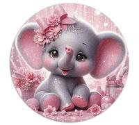 Elephant 1000 Pieces Jigsaws 3D High Definition Round Puzzles Jigsaw Puzzles for Adults And Kids Travel Gifts,Present 1000pcs (67.5x67.5cm)