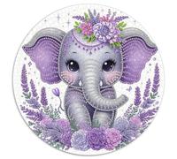 Elephant 1000 Pieces Jigsaws 3D High Definition Round Puzzles Jigsaw Puzzles for Adults And Kids Unique Challenge Games 1000pcs (67.5x67.5cm)