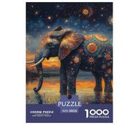 Elephant 1000 Pieces Portable Jigsaw Puzzle Age 3+ Quirky, Abstract Design, Home Decoration, Educational, Challenging 38x26cm/1000pcs