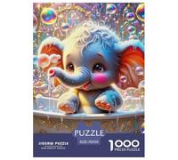 Elephant 1000 Pieces Portable Jigsaw Puzzle Animal Age 3+ Quirky, Abstract Design, Home Decoration, Educational, Challenging Puzzle Games 70x50cm/1000pcs