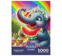 Elephant 1000 Pieces Portable Jigsaw Puzzle Animal for Adults Quirky, Abstract Design, Fun Details, Educational, Challenging Puzzle Games 38x26cm/1000pcs