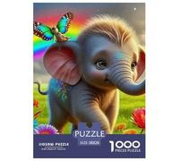 Elephant 1000 Pieces Premium Jigsaw Animal Age 12+ Quirky, Abstract Design, Home Decoration, Educational, Challenging 38x26cm/1000pcs