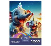 Elephant 1000 Pieces Premium Jigsaw Animal Age 14+ for Adults Quirky, Abstract Design, Fun Details, Educational, Challenging Puzzle Games 70x50cm/1000pcs