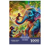 Elephant 1000 Pieces Premium Jigsaw Animal Age 14+ for Adults Quirky, Abstract Design, Fun Details, Educational, Challenging 38x26cm/1000pcs