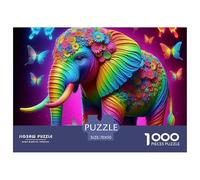 Elephant 1000 Pieces Premium Jigsaw Animal Age 3+ Quirky, Abstract Design, Fun Details, Educational, Challenging Puzzle Games 70x50cm/1000pcs