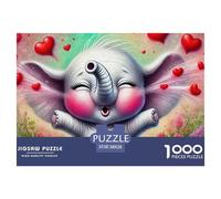 Elephant 1000 Pieces Premium Jigsaw Animal Age 3+ Quirky, Abstract Design, Home Decoration, Educational, Challenging Puzzle Games 38x26cm/1000pcs