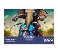 Elephant 1000 Pieces Premium Jigsaw Animal for Adults Gifts Quirky, Abstract Design, Fun Details, Educational, Challenging Puzzle Games 38x26cm/1000pcs