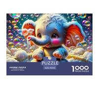Elephant 1000 Pieces Premium Jigsaw Animal for Adults Gifts Quirky, Abstract Design, Home Decoration, Educational, Challenging 70x50cm/1000pcs