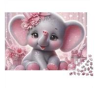 Elephant 1000Pc Jigsaw PuzzleBaby Pink Floral Close-up - Recycled Cardboard Decoration for Adults And Kids52x38cm/1000pcs