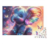 Elephant 1000pc Rainbow Butterfly Baby Heavy-duty Cardboard Jigsaw Puzzle for Brain Teaser Lovers Team Building Home Leisure Time Value for Money 70x50cm/1000pcs