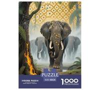 Elephant 1000pcs Animal Paper Jigsaw Puzzle Impossible Puzzle Beautiful Decoration for Adults And Kids 38x26cm/1000pcs