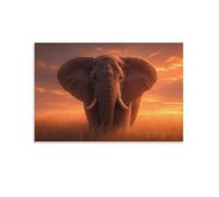 Elephant 3D Wall Art Fresh Look Abstract African Animals Painting Pictures Print On Canvas Abstract The Picture For Home Modern Decoration Piece Ready To Hang 20x30inch(50x75cm)