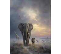 Elephant 5D Diamond Art, Animal Diamond Art Kits Adults, DIY Square Full Drill Crystal Gem Kits for Beginners, 5D Cross Stitch Embroidery Crafts Pictures for Adults, for Home Wall Decor 16x20in 9-8512