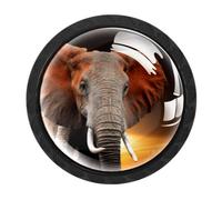 Elephant Africa 4 Packs Round Dresser Knobs, Kitchen Cabinet Knobs