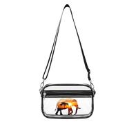 Elephant Africa Landmark Inside Women's Clear Crossbody Bag Fashion Purses Small Shoulder Handbags, Stadium Approved