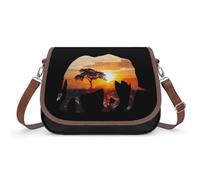 Elephant Africa Landmark Inside Women's Crossbody Bag Fashion Purses Small Shoulder Handbags with Adjustable Strap