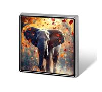 Elephant African Autumn Button Pins Square Badge Personalized Button Brooch Lapel Pins for Women Men Gifts