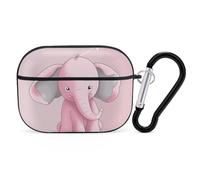 Elephant AirPods Pro Case Cover with Keychain Ring PC Hard Shell Protective Case for AirPods Pro 2nd for Women Men Generation Easy Open Full Drop Protection Cover Black-Style