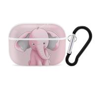 Elephant AirPods Pro Case Cover with Keychain Ring PC Hard Shell Protective Case for AirPods Pro 2nd for Women Men Generation Easy Open Full Drop Protection Cover White-Style