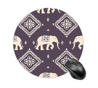Elephant And Aztec Indian Pattern Mouse Pad Waterproof Non-Slip Rubber Base Round Mouse Mat Gaming Mousepad