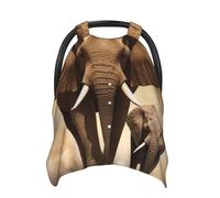 Elephant and Baby Elephant Baby Car Seat Canopy Cover, Multi Use Breathable Nursing Breastfeeding Covers for Mom Soft Stroller Sun Shade Newborn Shower Gift