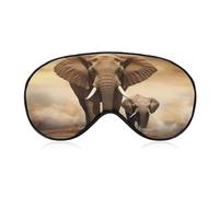 Elephant and Baby Elephant Eye Mask, Side Sleeping Mask Light Blindfold Sleeping Mask Nose Pad and Elastic Band for Children Women and Men