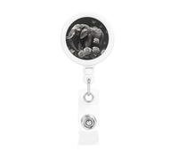 Elephant and Butterfly Badge Reel Retractable Name Badge Holders Funny Nurse Badge Clip with Keychain Lightweight Plastic ID Card Holders for Men Women Gifts