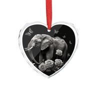 Elephant And Butterfly Clear Crystal Glass Heart Pendant Charm Romantic Crystal Love Pendant Hanging Decoration for DIY Craft Gift for Home Window Car Wedding Party Decor Love Shaped Hanging Ornament