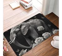 Elephant and Butterfly Door Mat Indoor Outdoor Welcome Mat Resist Dirt Entryway Mat Low Profile Floor Mat Front Doormat Non-Slip Bath Mats Absorbent Flannel Area Rug 24 x 16 in