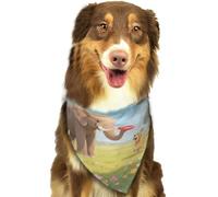 Elephant and Dog Dog Bandanas Adjustable Kerchief Triangle Bibs Scarf Washable Soft Pet Bandanas for Medium Large Puppy Cats Pet Costume Accessories Decoration