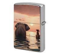 Elephant and Dog Metal Case, Durable Protective Cover with Personalized Graffiti Design Easy to Install, Universal Fit