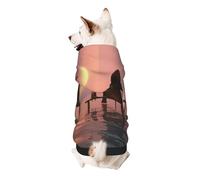 Elephant And Dog Sitting In The Middle Of The Sea Print Dog Hoodie Sweatshirt For Small Dogs, Warm, Soft And Breathable Pet Clothes, Easy To Wear Jumper For Winter And Fall Warm