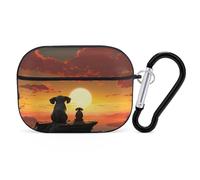 Elephant and Dog Watch The Sunset AirPod Pro Case, Anti Scratch Hard PC Cover with Keychain, AirPod Pro 2nd/1st Case Accessories for Women Men, Black-Style