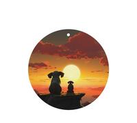 Elephant and Dog Watch The Sunset Car Air Fresheners Cards 4 Pcs Long Lasting Car Fresheners Gifts for Men Women Auto Aromatherapy Tablets Hanging Scented Card Rearview Mirror Pendant - Lavender Scent