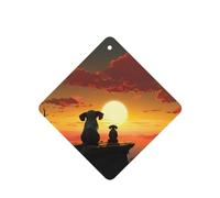 Elephant and Dog Watch The Sunset Car Air Fresheners Cards 4 Pcs Long Lasting Car Fresheners Gifts for Men Women Auto Aromatherapy Tablets Hanging Scented Card Rearview Mirror Pendant - Lavender Scent