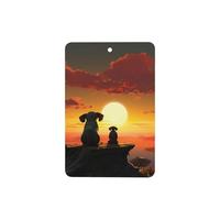Elephant and Dog Watch The Sunset Car Air Fresheners Cards 4 Pcs Long Lasting Car Fresheners Gifts for Men Women Auto Aromatherapy Tablets Hanging Scented Card Rearview Mirror Pendant - Lavender Scent