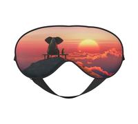Elephant and Dog Watch The Sunset Double Sided Sleep Mask, Adjustable Blackout, Silk-Like Eye Mask for Sleeping,Travel, Soft, Breathable, Lightweight Comfortable Blindfold