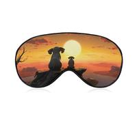 Elephant and Dog Watch The Sunset Eye Mask for Women & Men, Breathable & Adjustable Eye Cover, Ultra Soft Sleep Mask, Lightweight Travel Blindfold for Airplane, Nap, Night Sleeping