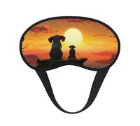 Elephant and Dog Watch The Sunset Sleep Mask for Side Sleeper, Blackout Sleep Eye Mask Comfortable Blindfold Eyeshade Soft Breathable Sleeping Mask with Elastic Strap Silk Eye Covers for Travel