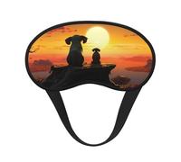 Elephant and Dog Watch The Sunset Sleep Mask for Side Sleeper Soft Breathable Sleeping Eye Mask Blackout Silk Eye Sleep Shade Cover with Elastic Strap Night Blindfold for Women Men Travel Nap