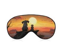 Elephant and Dog Watch The Sunset Sleep Mask for Women Men, Soft Eye Mask with Adjustable Strap for Sleeping, Light Blocking Travel Blindfold for Nap Comfortable Eye Cover for Home Office