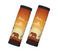 Elephant And Giraffe In The Sunset Pack Luggage Handle Wrap Suitcase Tag Identifier Marker Grip Travel Accessories Airplane