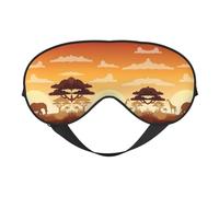 Elephant and Giraffe in The Sunset Sleep Eye Mas Updated Design Light Blocking Night Eye Blinder Men Women Shift Work Travel