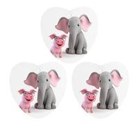 Elephant And Piggie Car Air Freshener, 3 Pcs Love form Hanging Air Freshener Cards, Long Lasting Fragrance Scented Cards for Car, Home, Office White-style
