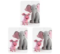 Elephant And Piggie Car Air Freshener, 3 Pcs Square Hanging Air Freshener Cards, Long Lasting Fragrance Scented Cards for Car, Home, Office White-style